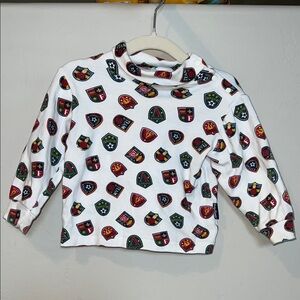 VINTAGE OshKosh B’Gosh Kids Long Sleeve Turtleneck with Colorful Sports Print